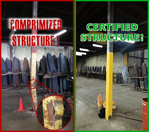 Damaged and Repaired Steel Column